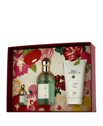 Guerlain Aqua Allegoria 75 ml EdT Set mit Rosa Verde EdT Spray, Body Lotion & Mini EdT