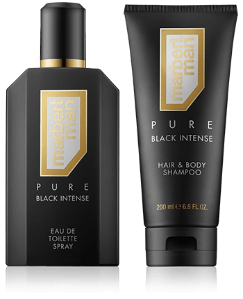 Marbert Man Pure Black Intense 125 ml EdT Set mit Hair and Body Shampoo