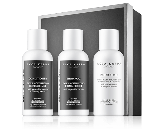 Acca Kappa Muschio Bianco Set mit Shower Gel & Hair Care