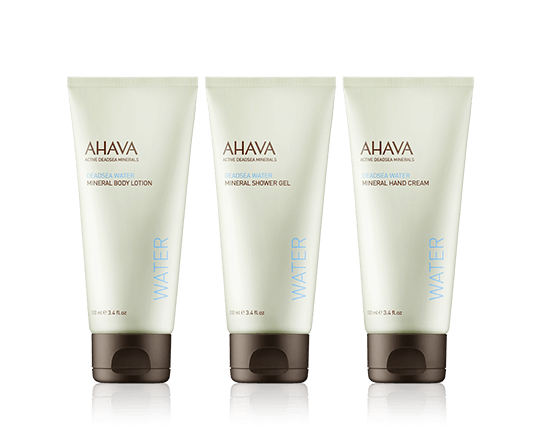 AHAVA Deadsea Water Set mit Hand Cream, Shower Gel & Body Lotion
