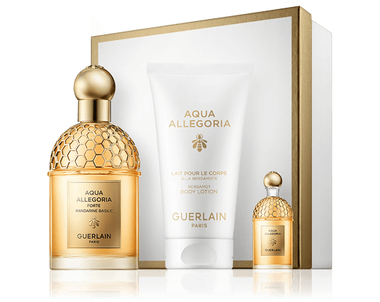 Guerlain Aqua Allegoria 75 ml EdP Set mit Mini EdP & Bergamot Body Lotion
