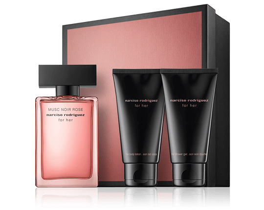 Narciso Rodriguez for her Musc Noir Rose 50 ml EdP Set mit Shower Gel & Body Lotion