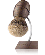 Acca Kappa Men&apos;s Grooming Shaving Brush with Stand - Wenge Wood - Pure Silver Badger Rasierset