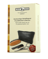 Golddachs Bartpflege Set im Lederetui mit Bartbürste, Kamm & Schere Kämme & Bürsten 3-teilig