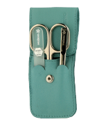 Pfeilring Manicure-Sets Baby-Etui, Nappaleder, türkis Manicureset 3-teilig