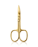 Pfeilring Scheren Nagelschere, vergoldet 9cm