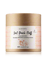 puremetics 3in1 Dusch-Fluff Mandelmilch - Duschgel, Bodylotion & Peeling in Einem 250g