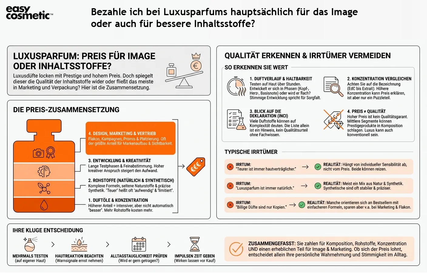 Bezahle ich bei Luxusparfums hauptsächlich für das Image oder auch für bessere Inhaltsstoffe?