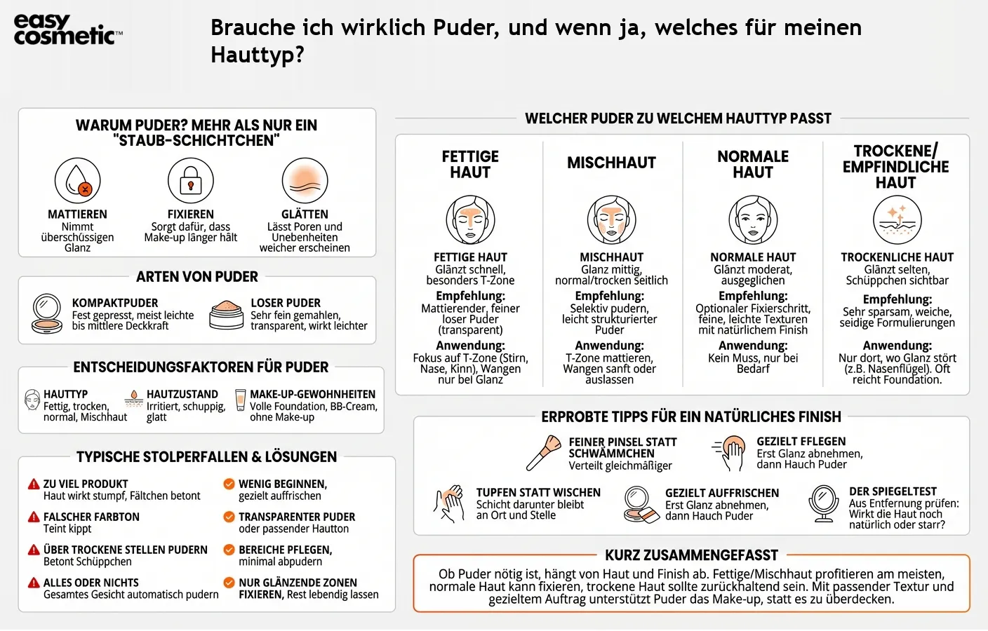 Brauche ich wirklich Puder, und wenn ja, welches für meinen Hauttyp?