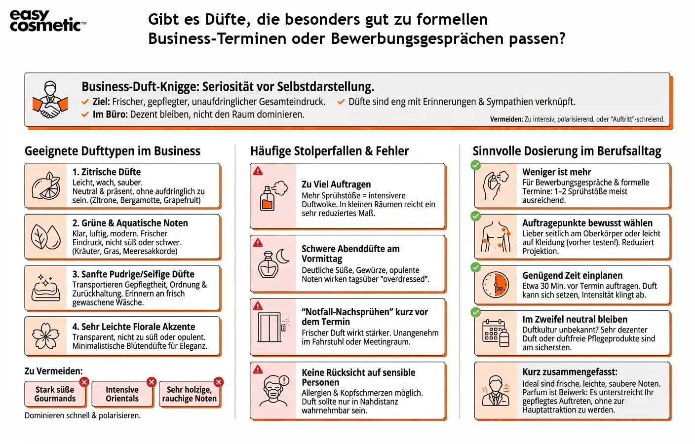 Gibt es Düfte, die besonders gut zu formellen Business-Terminen oder Bewerbungsgesprächen passen?
