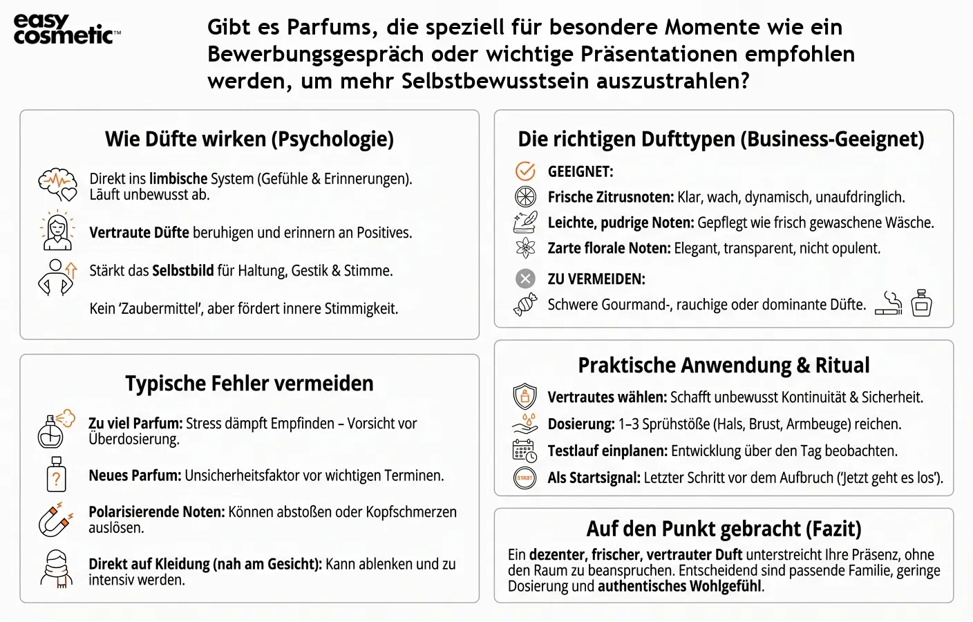 Gibt es Parfums, die speziell für besondere Momente wie ein Bewerbungsgespräch oder wichtige Präsentationen empfohlen werden, um mehr Selbstbewusstsein auszustrahlen?