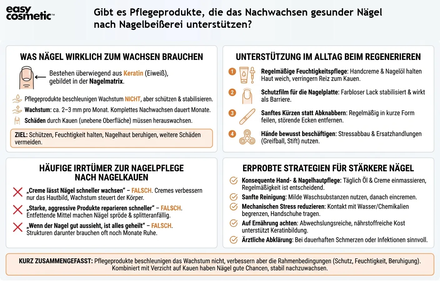 Gibt es Pflegeprodukte, die das Nachwachsen gesunder Nägel nach Nagelbeißerei unterstützen?