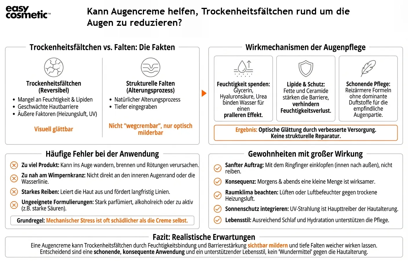 Kann Augencreme helfen, Trockenheitsfältchen rund um die Augen zu reduzieren?