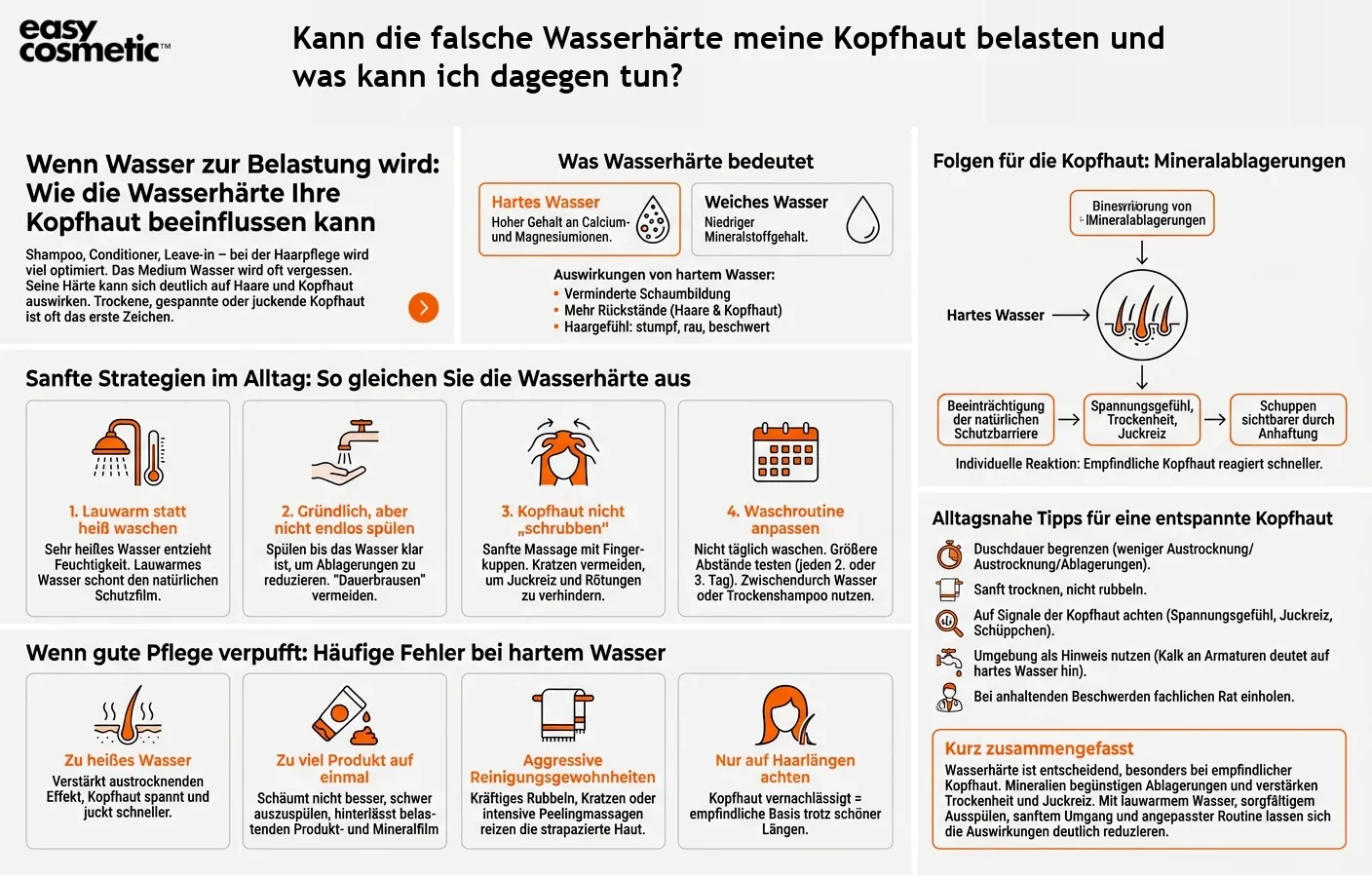 Kann die falsche Wasserhärte meine Kopfhaut belasten und was kann ich dagegen tun?