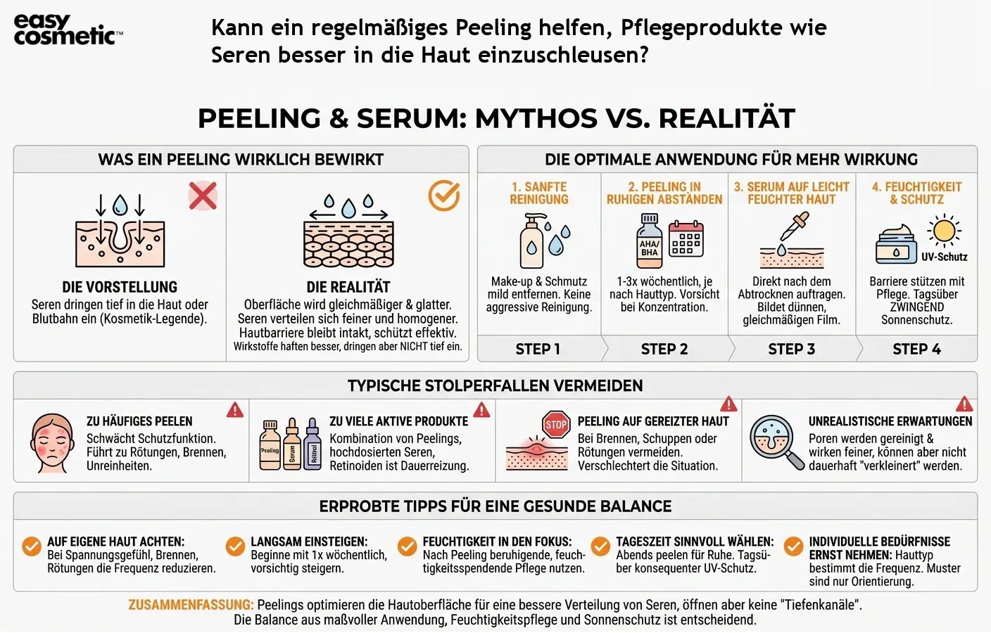 Kann ein regelmäßiges Peeling helfen, Pflegeprodukte wie Seren besser in die Haut einzuschleusen?