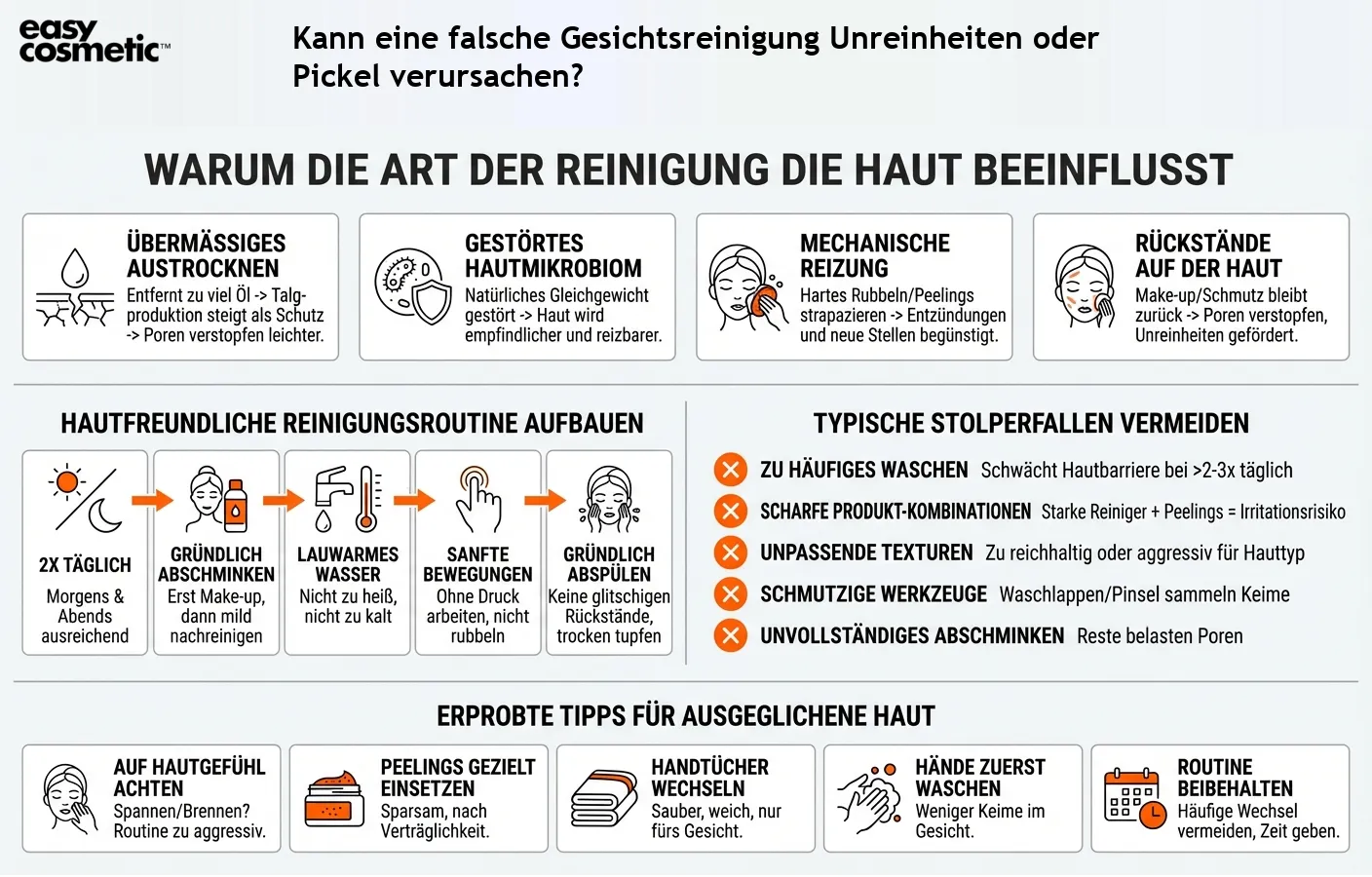 Kann eine falsche Gesichtsreinigung Unreinheiten oder Pickel verursachen?
