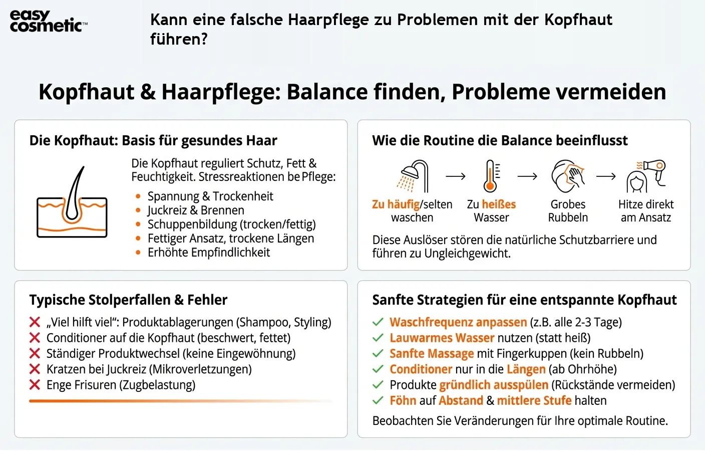Kann eine falsche Haarpflege zu Problemen mit der Kopfhaut führen?