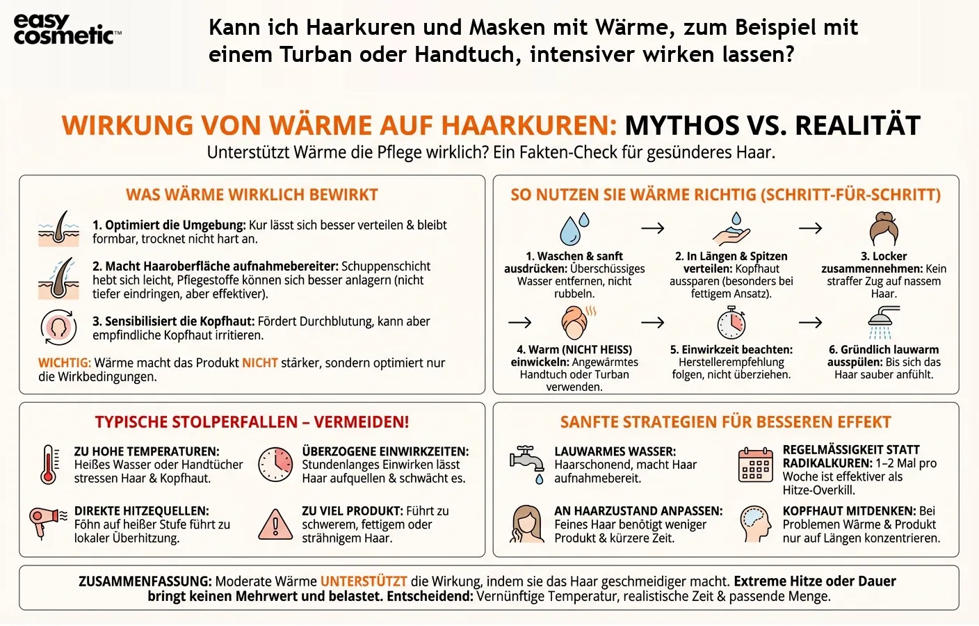 Kann ich Haarkuren und Masken mit Wärme, zum Beispiel mit einem Turban oder Handtuch, intensiver wirken lassen?