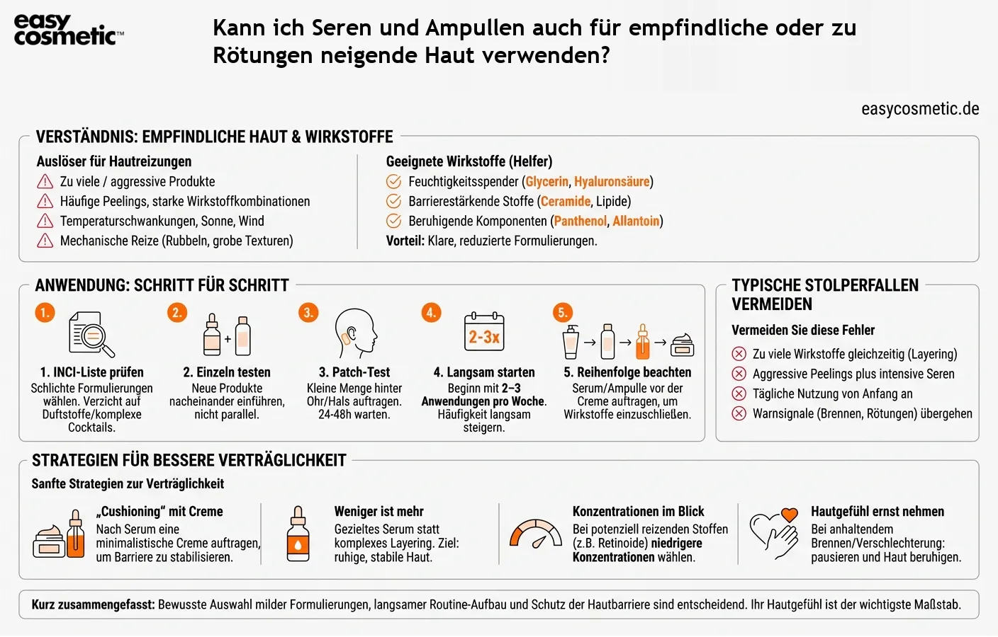 Kann ich Seren und Ampullen auch für empfindliche oder zu Rötungen neigende Haut verwenden?