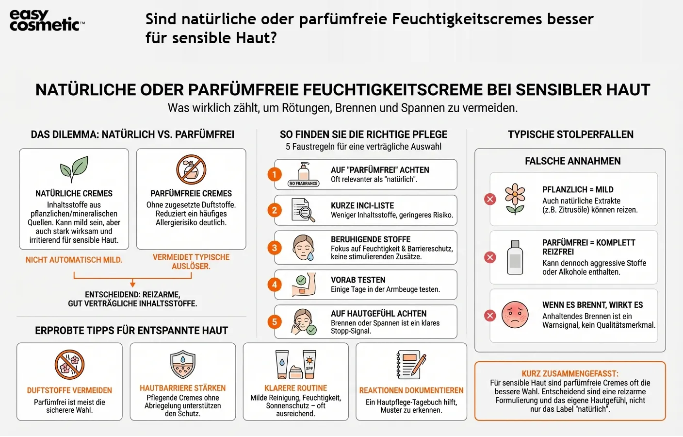 Sind natürliche oder parfümfreie Feuchtigkeitscremes besser für sensible Haut?