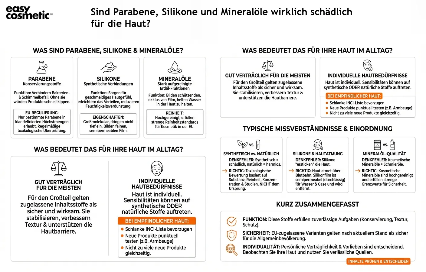 Sind Parabene, Silikone und Mineralöle wirklich schädlich für die Haut?