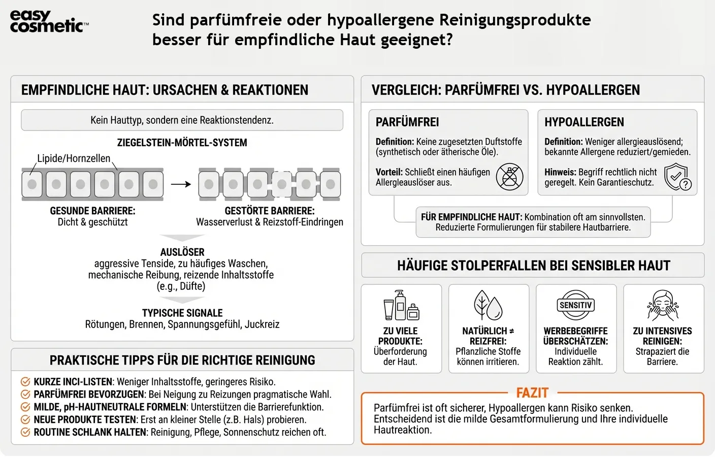 Sind parfümfreie oder hypoallergene Reinigungsprodukte besser für empfindliche Haut geeignet?