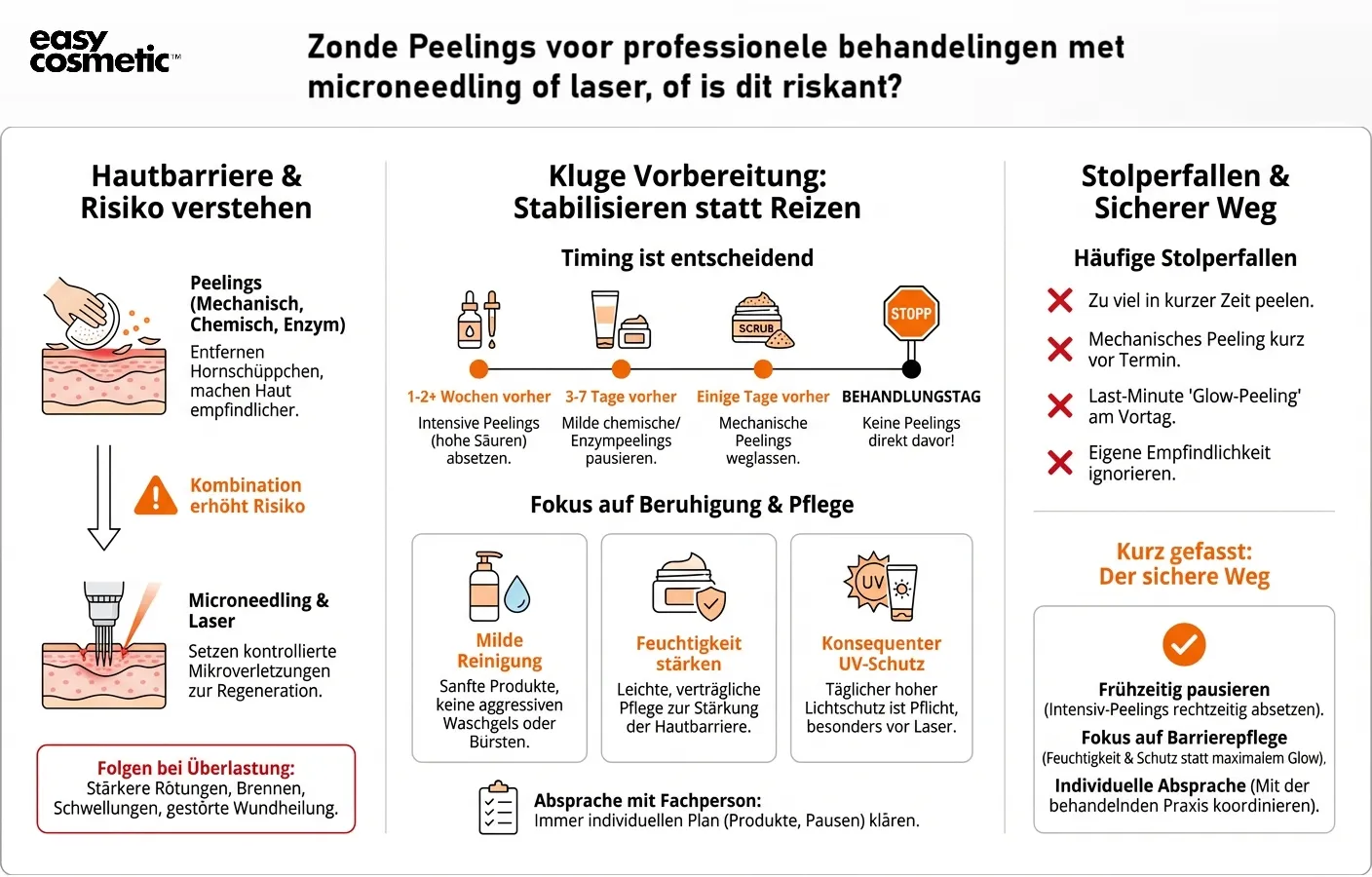 Sind Peelings vor professionellen Behandlungen wie Microneedling oder Laser sinnvoll oder eher riskant?