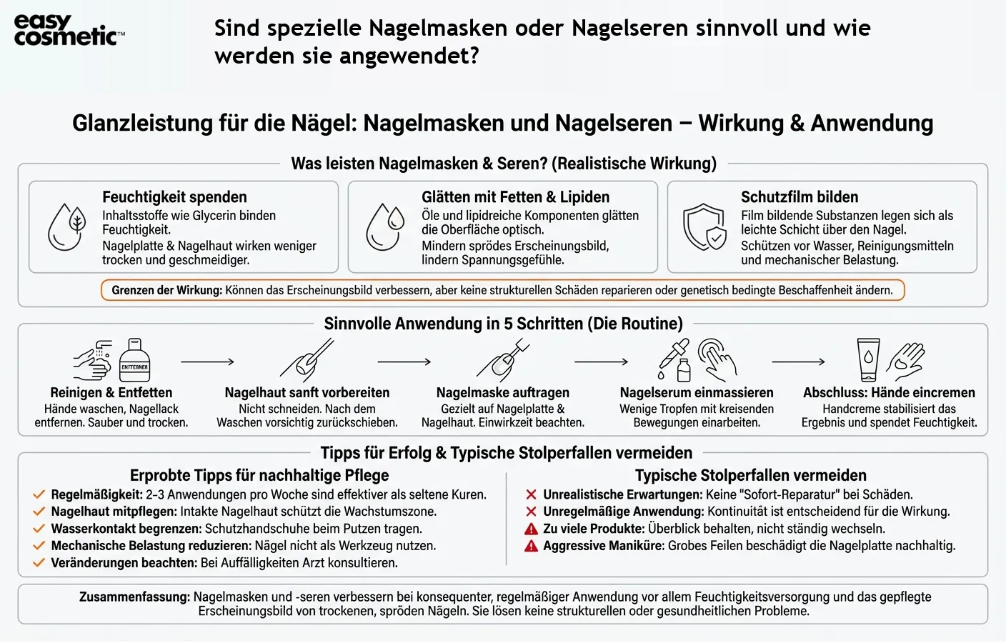 Sind spezielle Nagelmasken oder Nagelseren sinnvoll und wie werden sie angewendet?