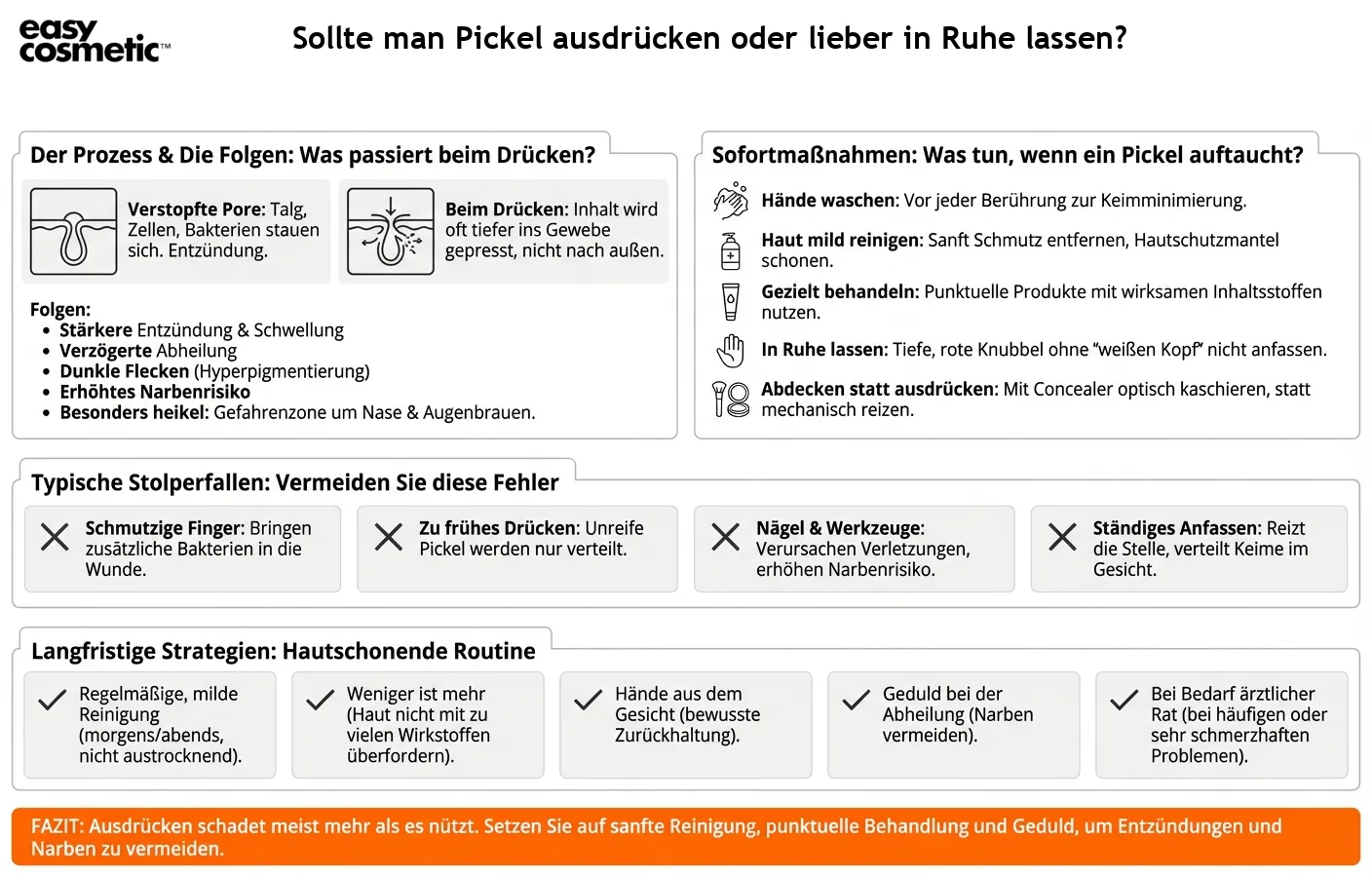 Sollte man Pickel ausdrücken oder lieber in Ruhe lassen?