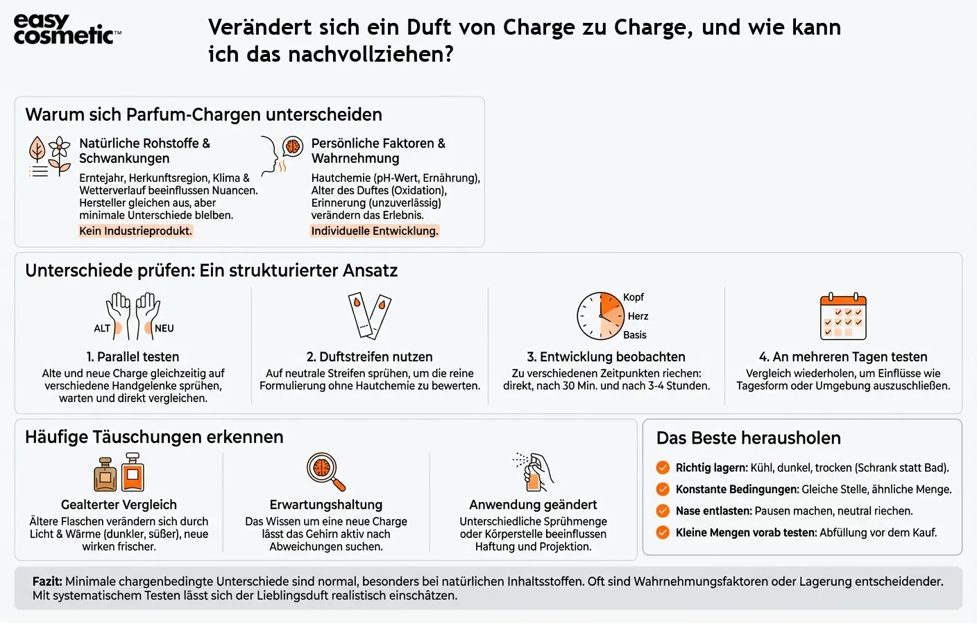 Verändert sich ein Duft von Charge zu Charge, und wie kann ich das nachvollziehen?
