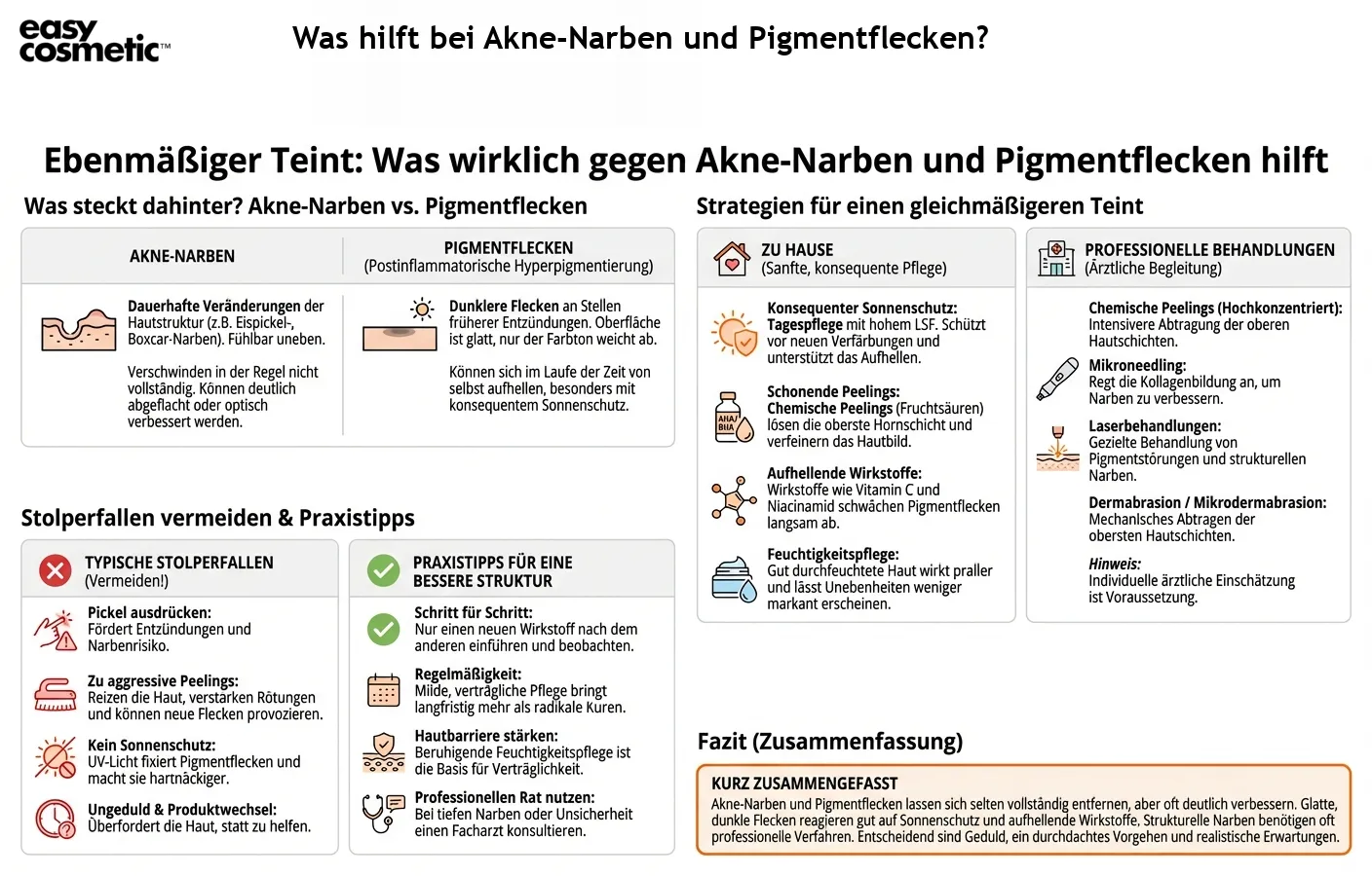 Was hilft bei Akne-Narben und Pigmentflecken?