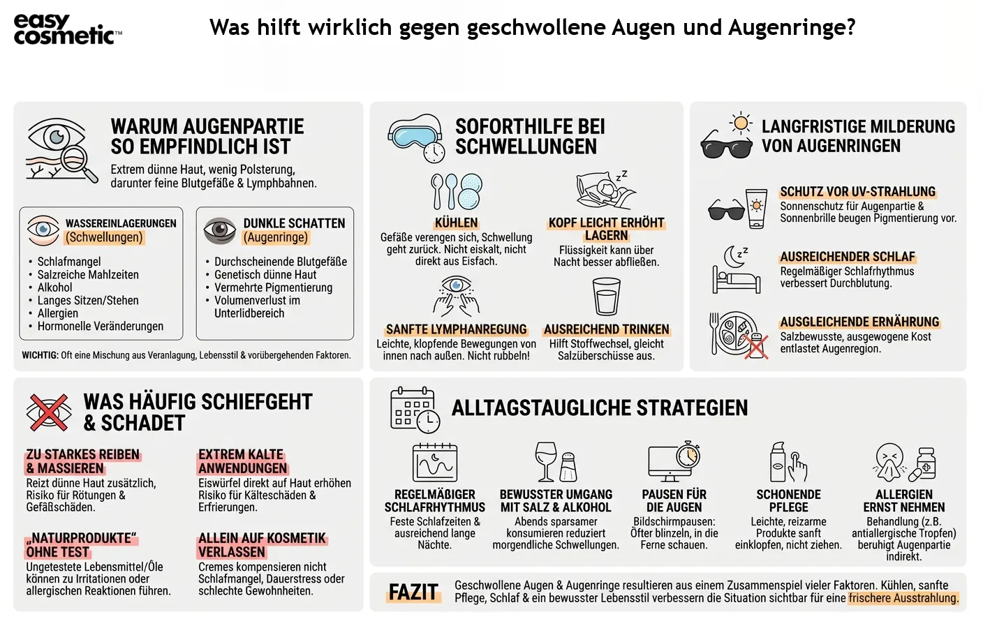 Was hilft wirklich gegen geschwollene Augen und Augenringe?