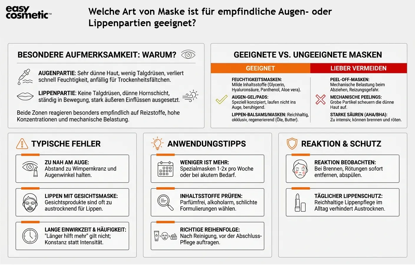 Welche Art von Maske ist für empfindliche Augen- oder Lippenpartien geeignet?