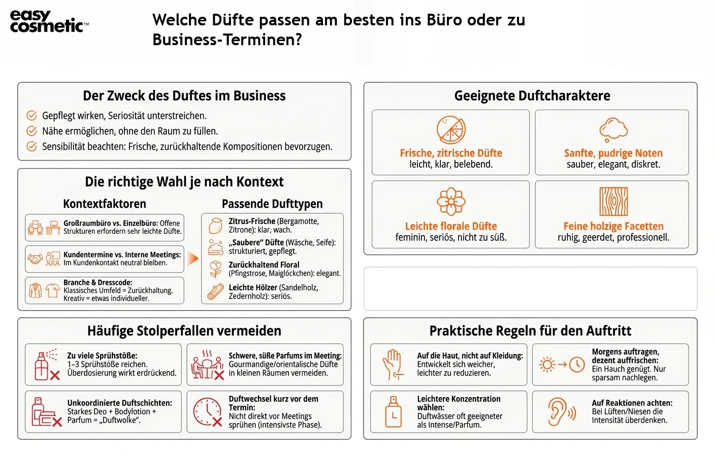Welche Düfte passen am besten ins Büro oder zu Business-Terminen?