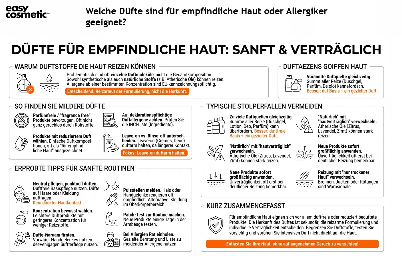 Welche Düfte sind für empfindliche Haut oder Allergiker geeignet?