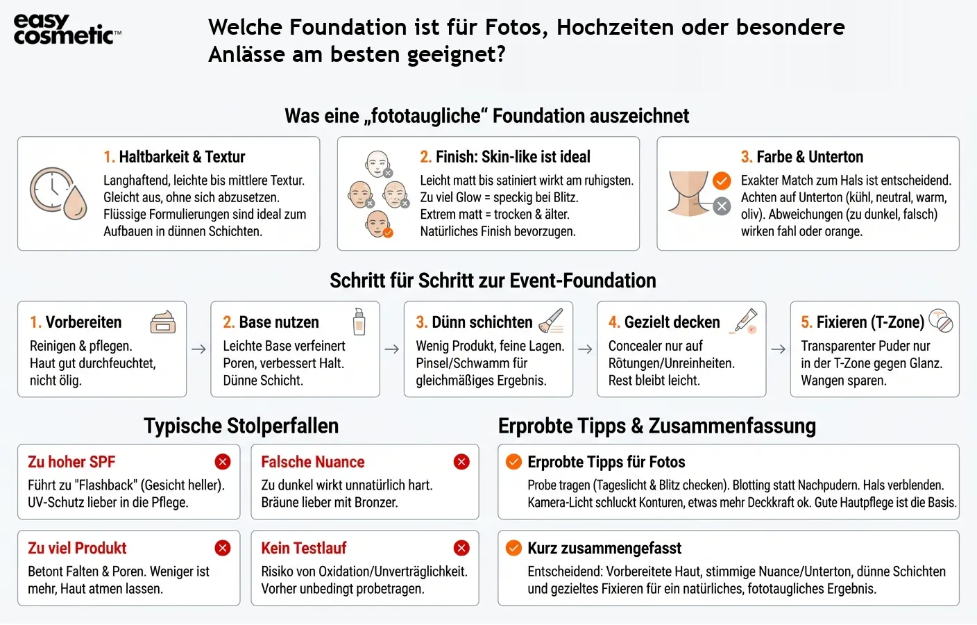Welche Foundation ist für Fotos, Hochzeiten oder besondere Anlässe am besten geeignet?