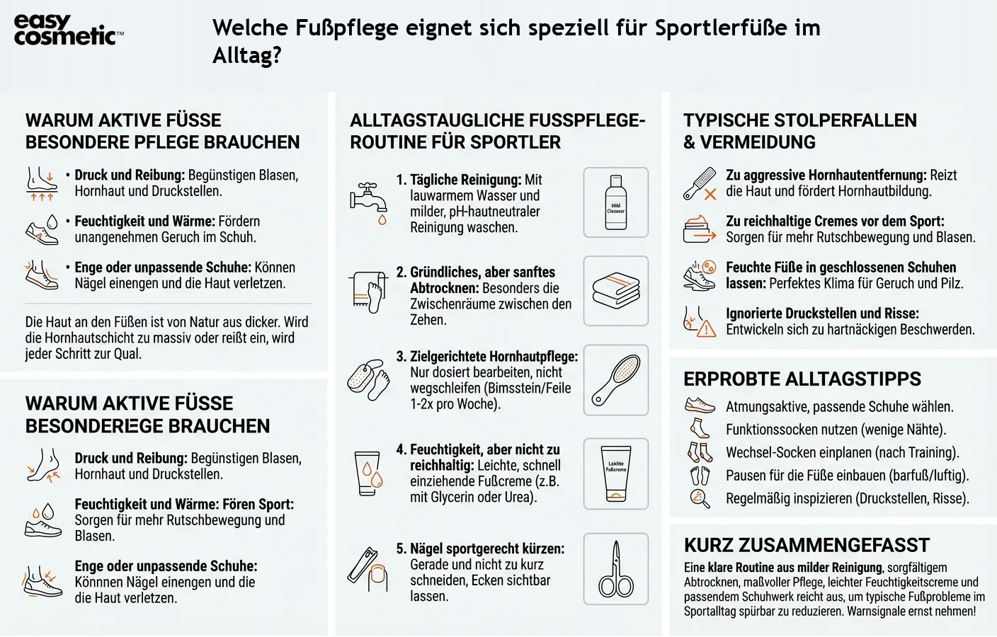 Welche Fußpflege eignet sich speziell für Sportlerfüße im Alltag?