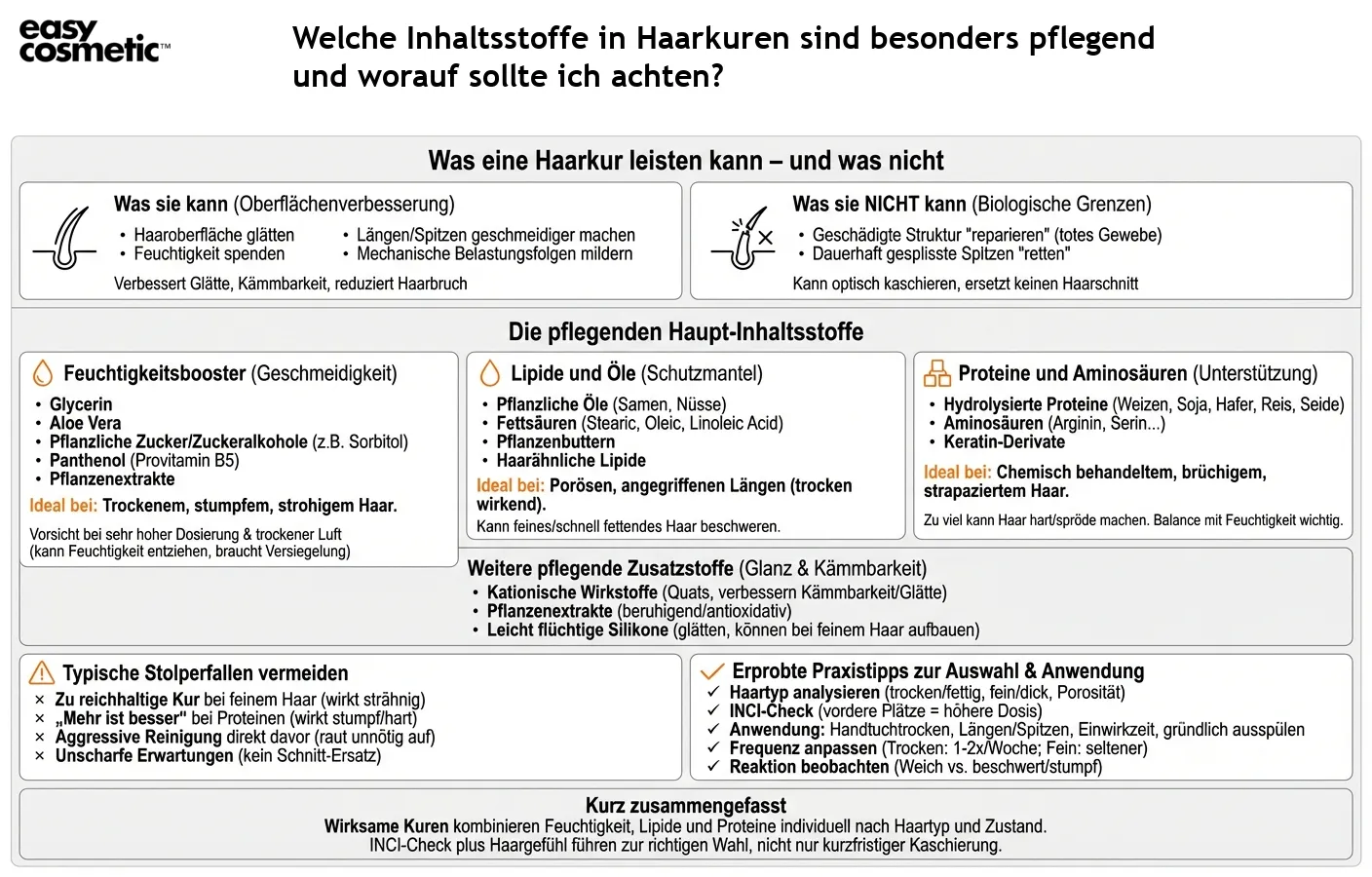 Welche Inhaltsstoffe in Haarkuren sind besonders pflegend und worauf sollte ich achten?