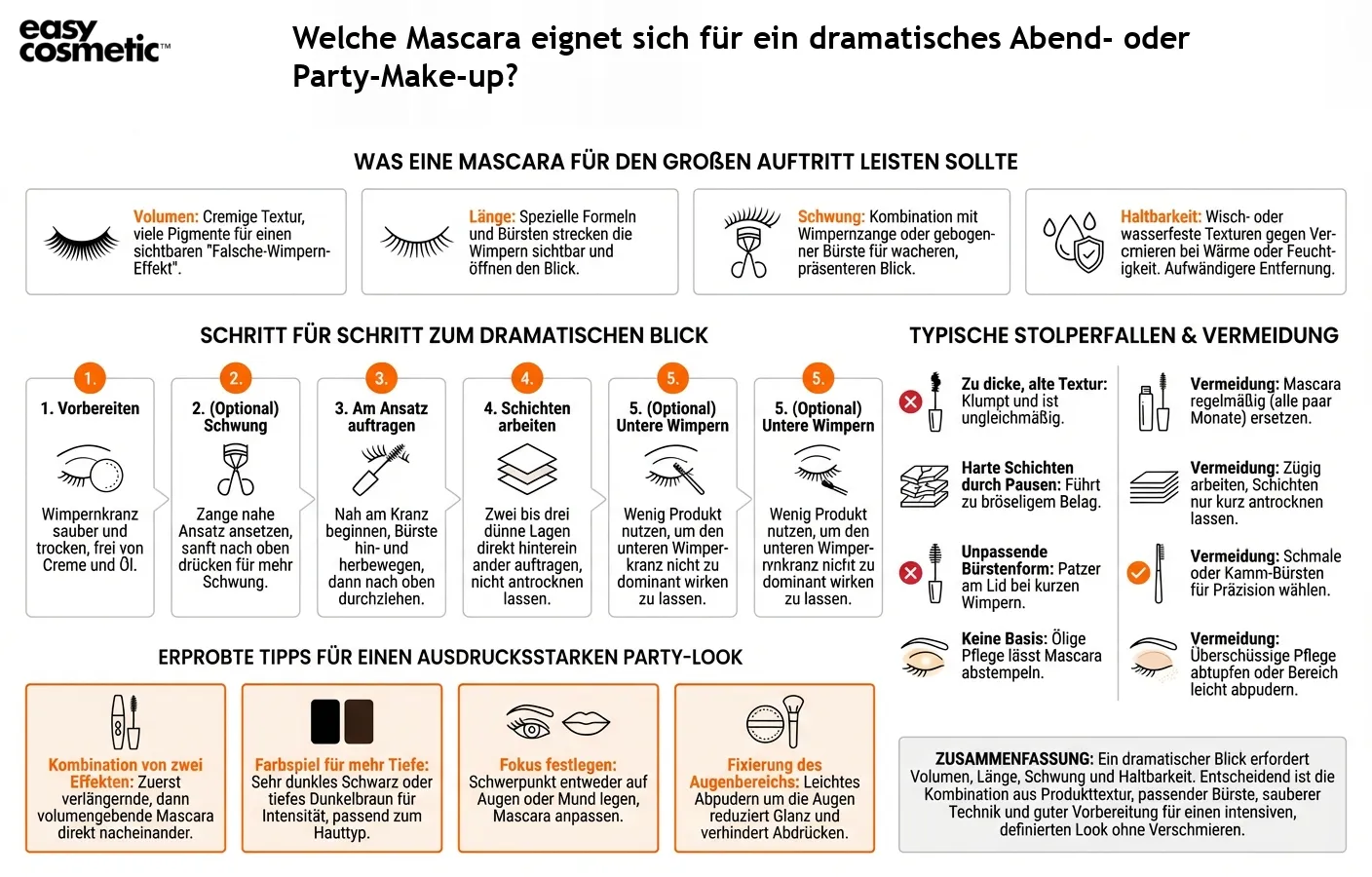 Welche Mascara eignet sich für ein dramatisches Abend- oder Party-Make-up?