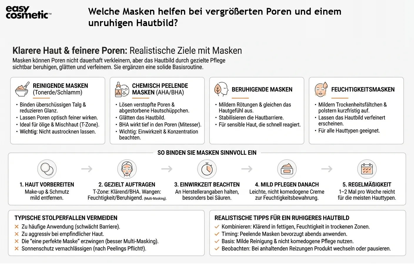 Welche Masken helfen bei vergrößerten Poren und einem unruhigen Hautbild?
