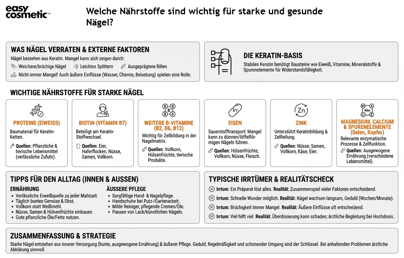 Welche Nährstoffe sind wichtig für starke und gesunde Nägel?