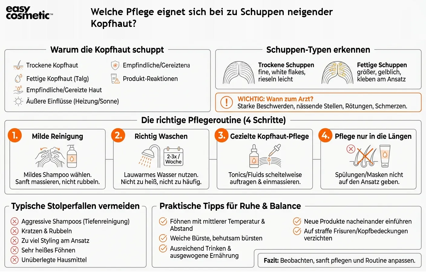 Welche Pflege eignet sich bei zu Schuppen neigender Kopfhaut?
