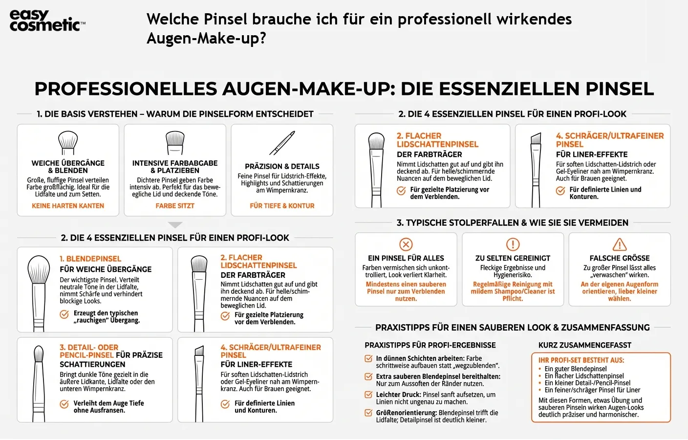 Welche Pinsel brauche ich für ein professionell wirkendes Augen-Make-up?