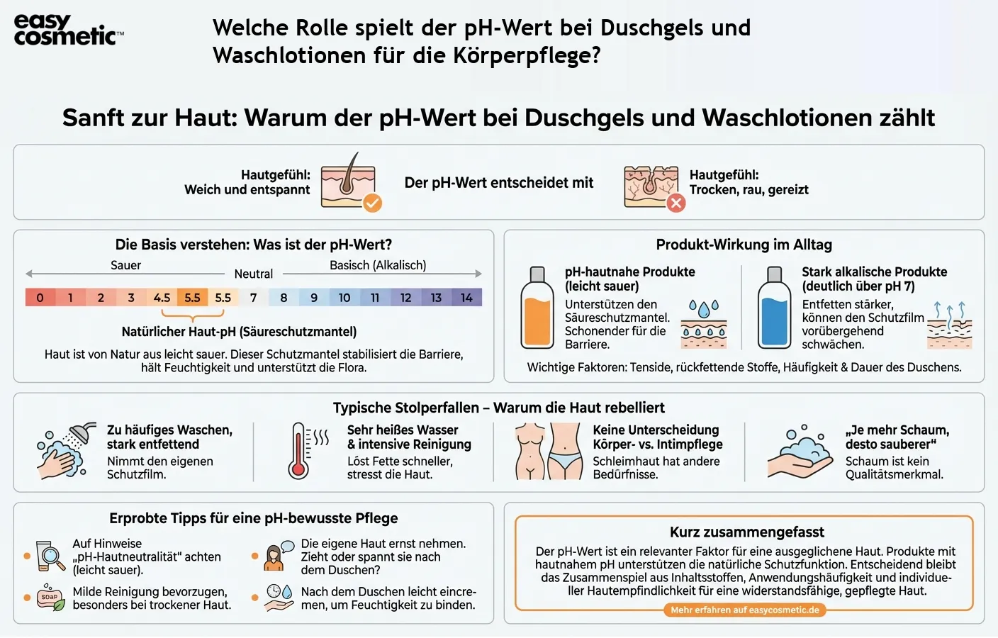 Welche Rolle spielt der pH-Wert bei Duschgels und Waschlotionen für die Körperpflege?