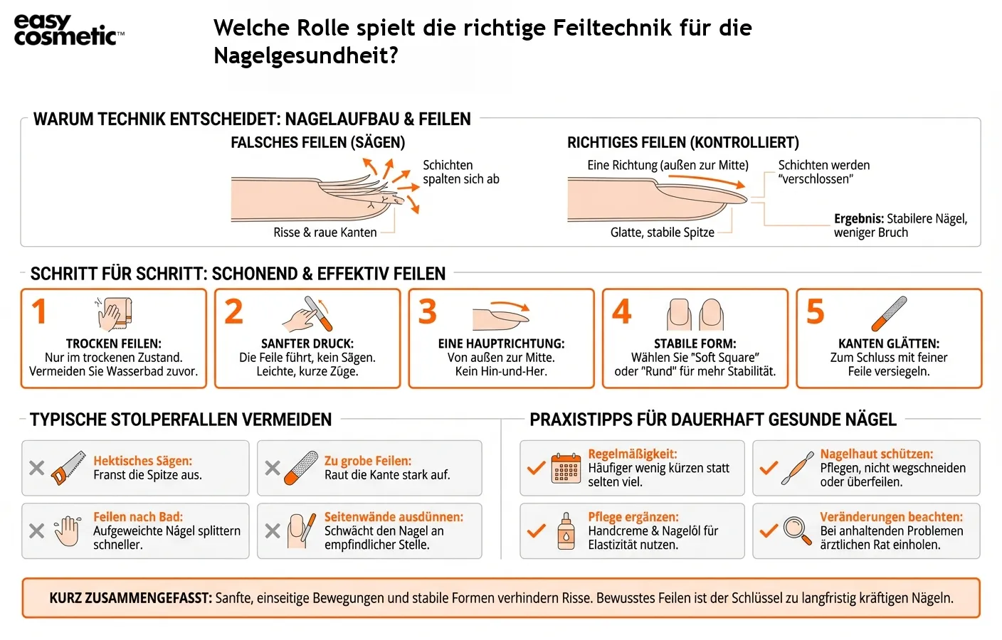 Welche Rolle spielt die richtige Feiltechnik für die Nagelgesundheit?