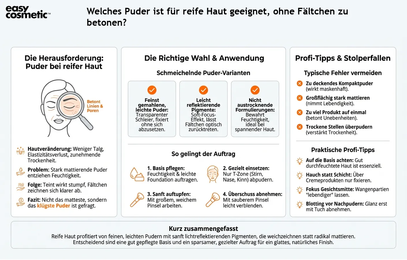 Welches Puder ist für reife Haut geeignet, ohne Fältchen zu betonen?