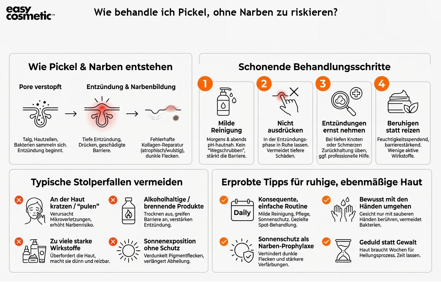 Wie behandle ich Pickel, ohne Narben zu riskieren?