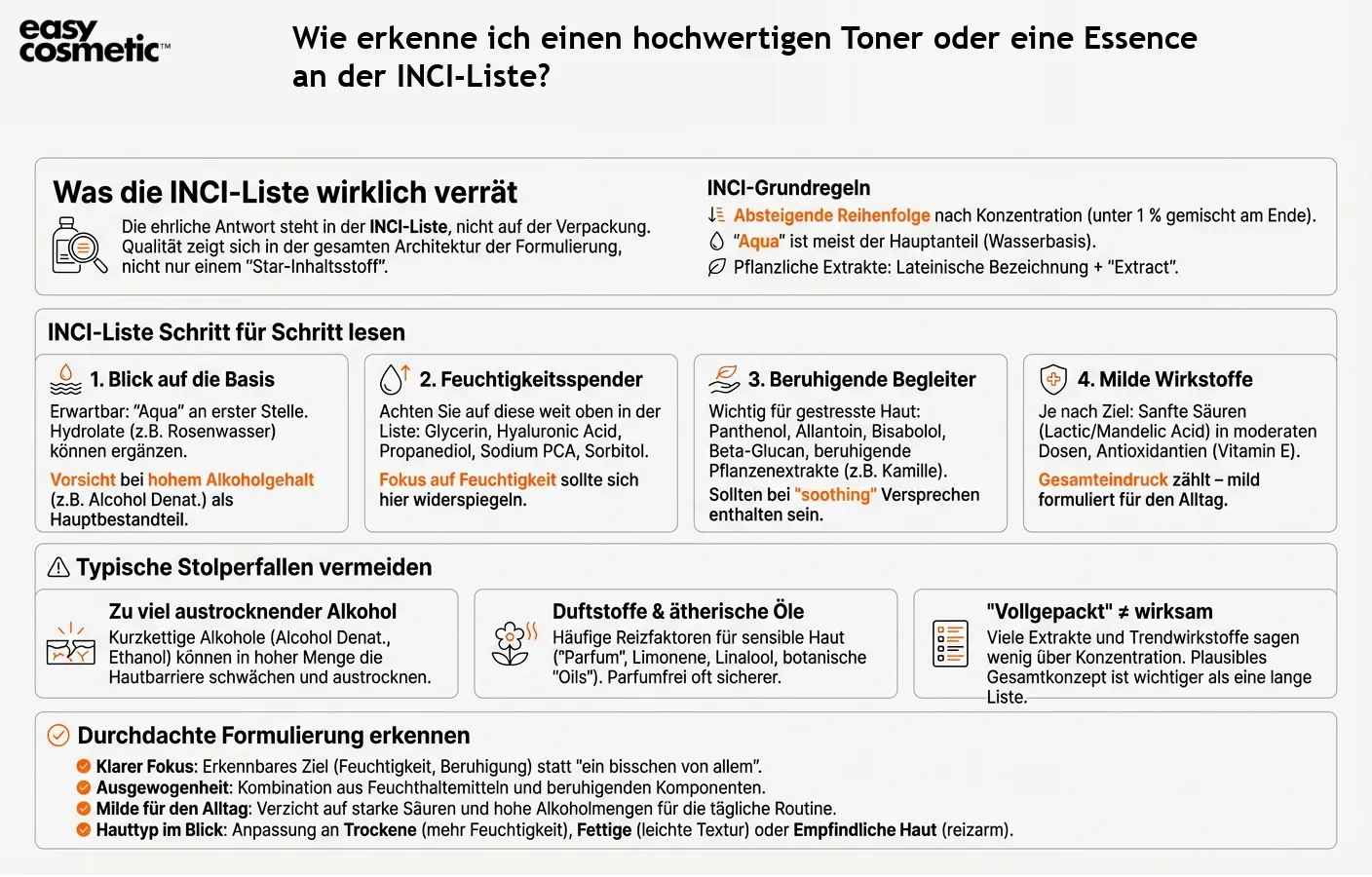 Wie erkenne ich einen hochwertigen Toner oder eine Essence an der INCI-Liste?