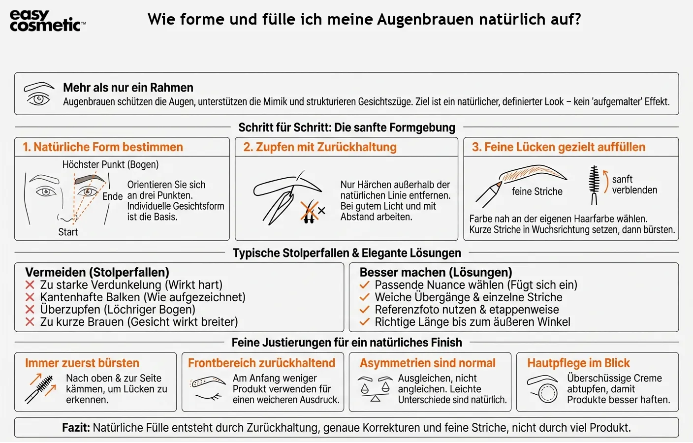 Wie forme und fülle ich meine Augenbrauen natürlich auf?