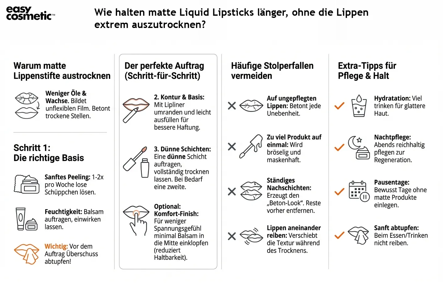 Wie halten matte Liquid Lipsticks länger, ohne die Lippen extrem auszutrocknen?
